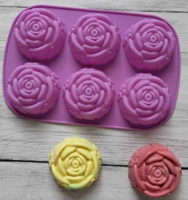 3D силиконови рози от 6бр молд, калъп, форма за декорация, фондан НОВО