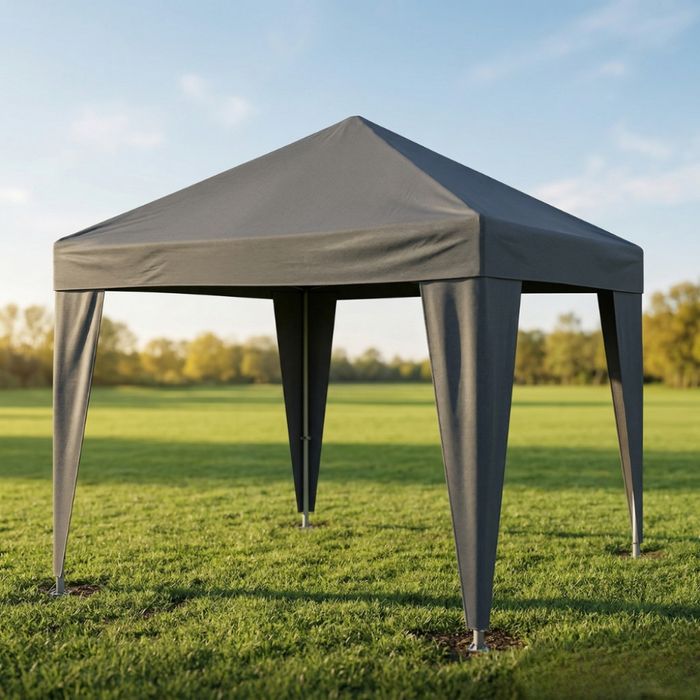 Къмпинг шатра MalTec, 3x3м, сива, стоманена конструкция, водоустойчив