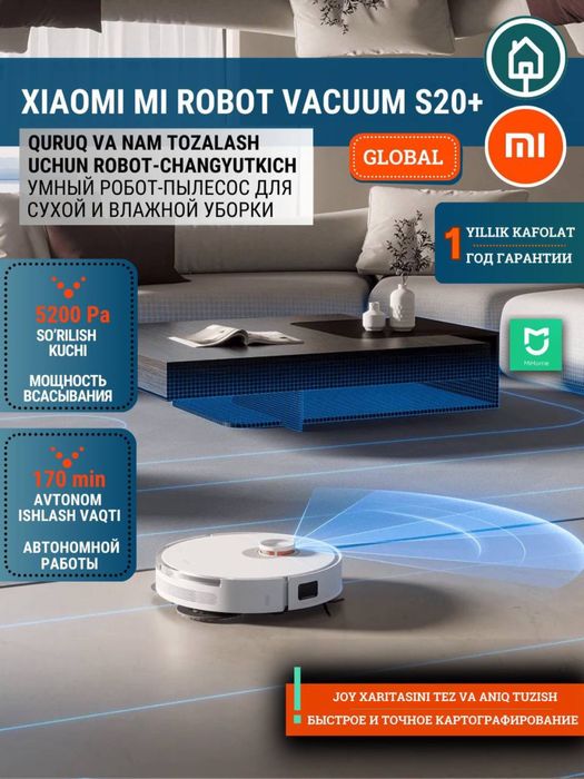 Пылесос робот Xiaomi S20 plus.Robot pilesos Xiaomi S20 plus