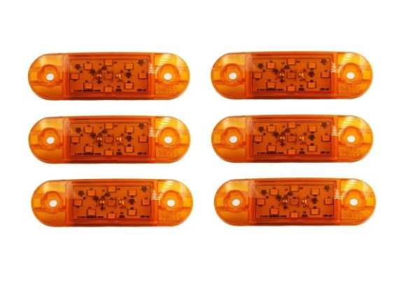 6X Lampa gabarit laterala Led universala auto camion 12–24V GALBENA