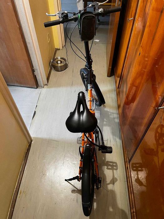 Bicicletă pliabilă Bestlau 20", 6 viteze + lanț antifurt + suport telefon