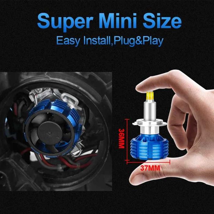 Лед крушки H8 LED, H7 LED 360 градуса 18000LM 180W