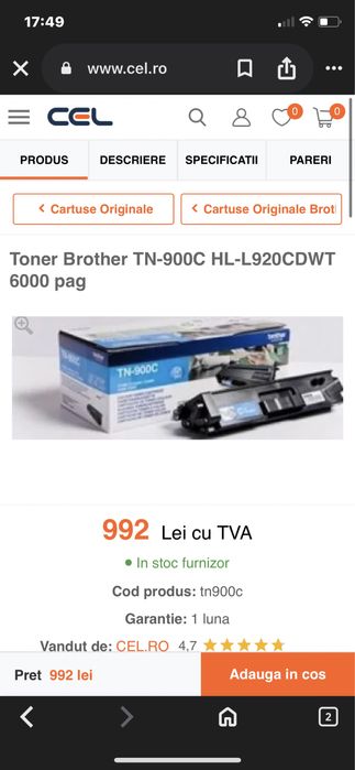 Toner brother TN-900C