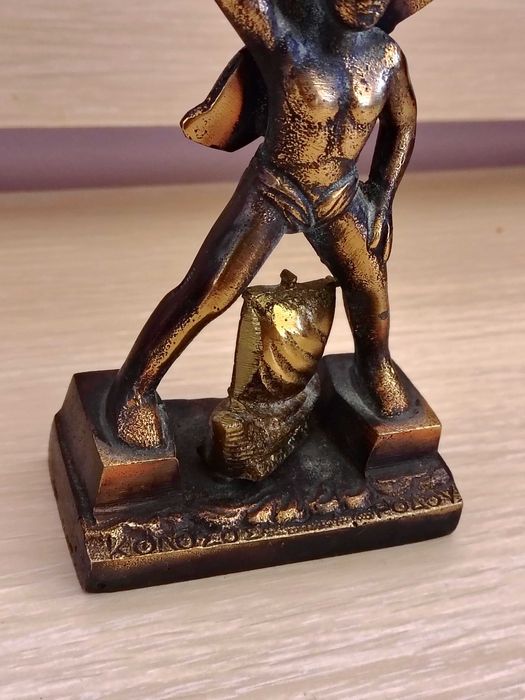 Страхотна Стара Бронзова Статуетка Родоския Колос