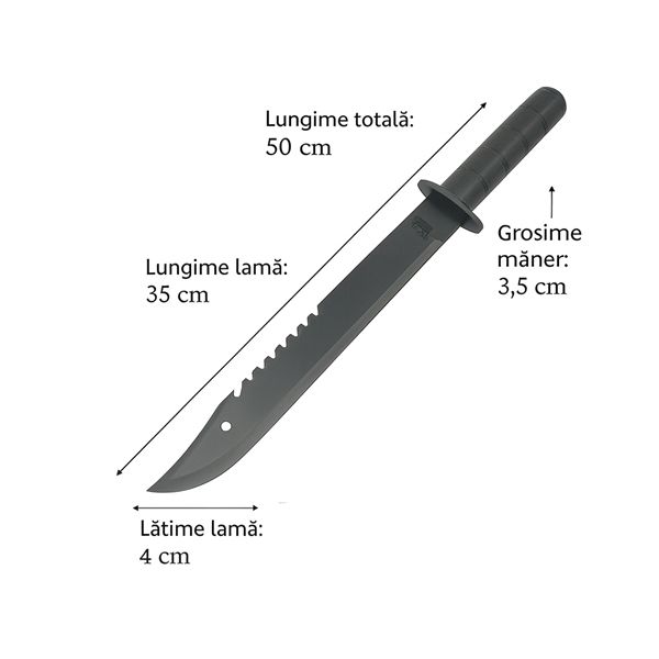 Set doua sabii vanatoare DEPOX®, Ninja Blade, maner metal, 50 cm,negru