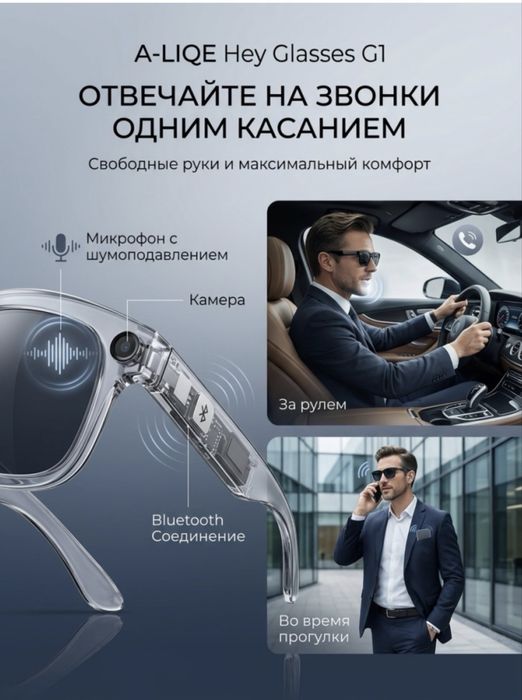 Камера очки Смарт-очки A-LIQE Hey Glasses G1
