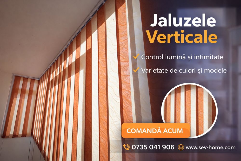 Jaluzele verticale la comandă cu Montaj in București și Ilfov