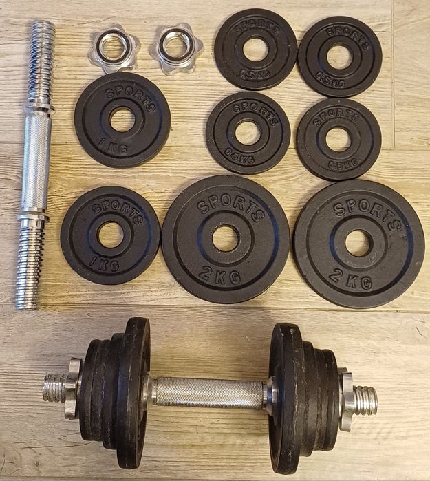 Set 2 gantere greutati sala forta 10 kg fiecare bare otel