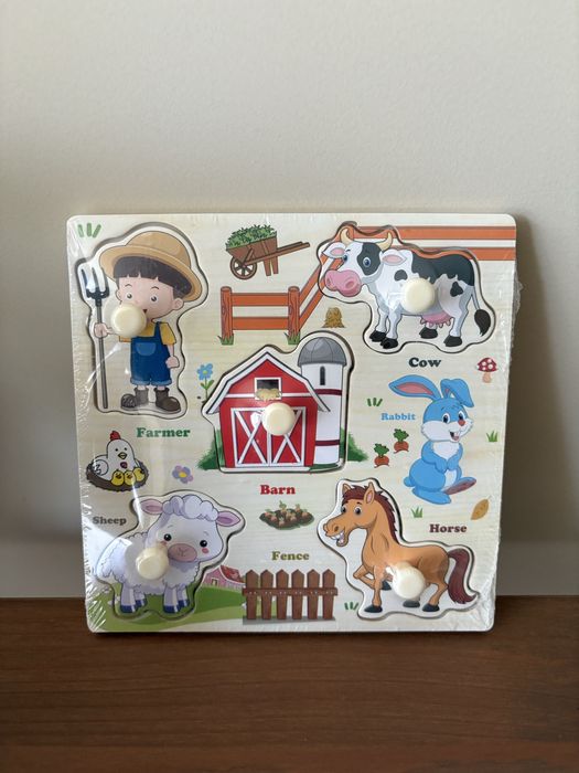 Дървен образователен пъзел за деца