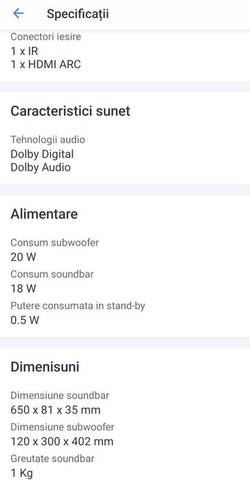 Soundbar Philips TAB6405/10, 2.1, 140W