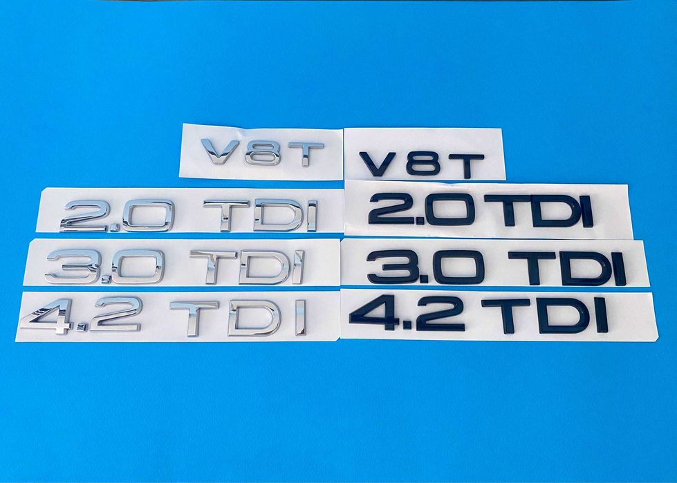 Ауди надпис, Audi, емблема, букви 1.9tdi, 2.0tdi, 3.0tdi, a4, a6, a3,