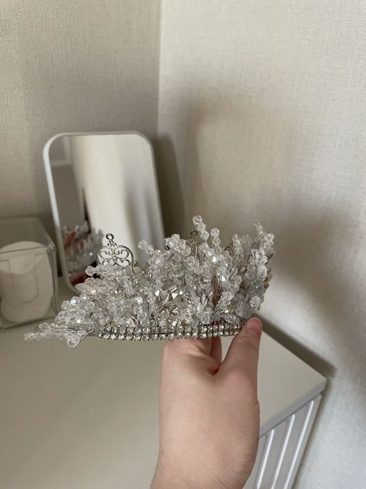 Корона + подарок сережки кафф