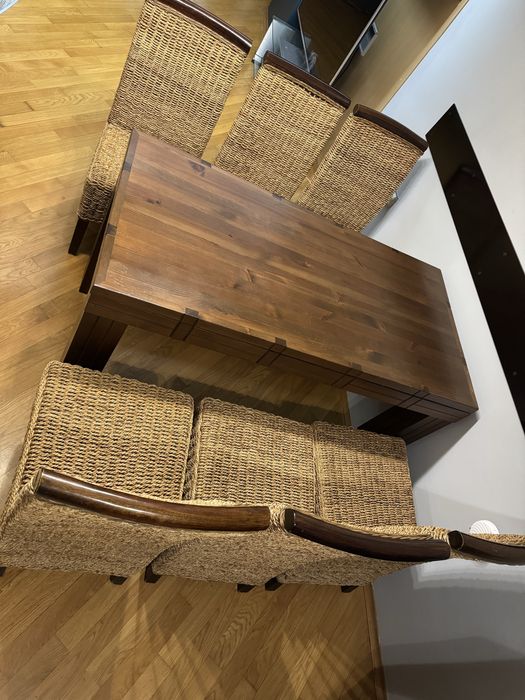 Трапезни столове от естествен ратан ! Маса трапезна масив