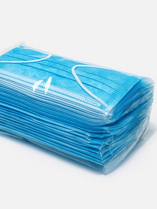 Маска медицинская, одноразовая, трехслойная, 50 шт  Niqob yuzga