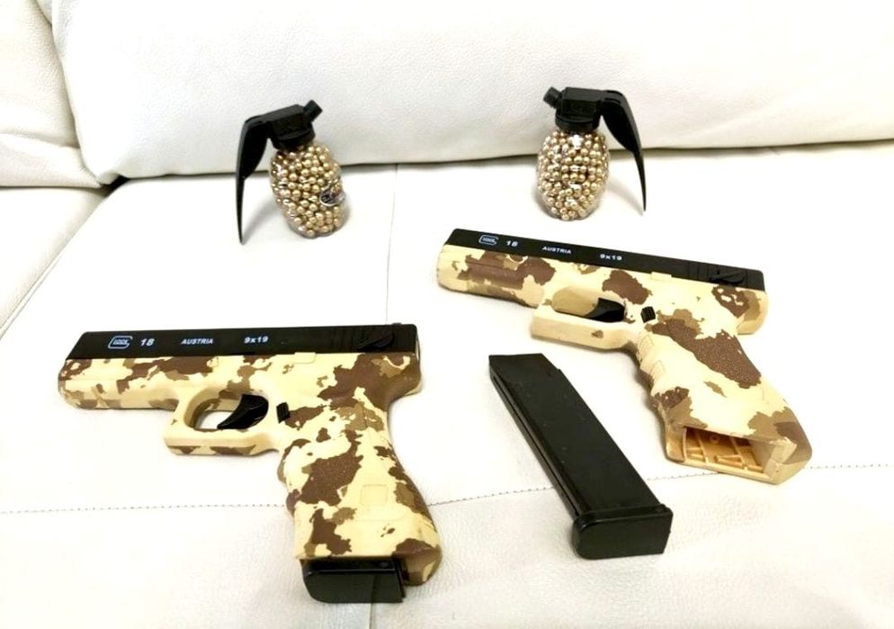 Pistol cu bile Airsoft Glock 18 propulsie Arc, Construcție Abs si Aluminiu, pistol cu bile plastic incluse 500buc