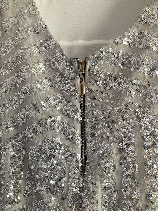 Rochie de seara argintie cu paiete