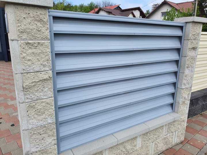 Garduri si porti stil jaluzea, sipca metalica, tabla cutata