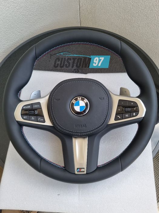 Volan  BMW M volane g20 g21 g30 g01 G1  G05  X3 X5 X6 X4  f40 seria 5, seria 7, piele, finisaje premium - volan stil pachet M