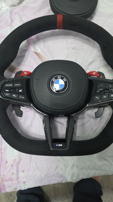Volan bmw carbon alcantara m3 m4 g30 g11 g01 g05 tesit cu vibratii tra