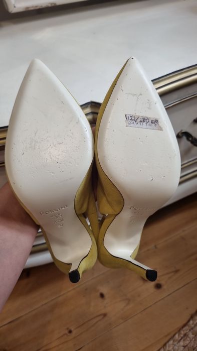 Pantofi slingback Pollini-piele intoarsa naturala