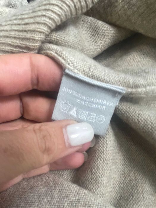 MADDISON размер L / XL кашмирен пуловер 100% КАШМИР къс ръкав бежов