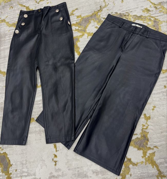 Кожаные брючки черные