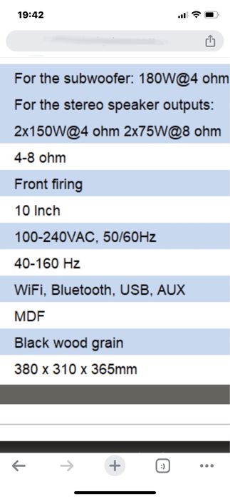 Sub 10 WI-FI  BT AUX usb