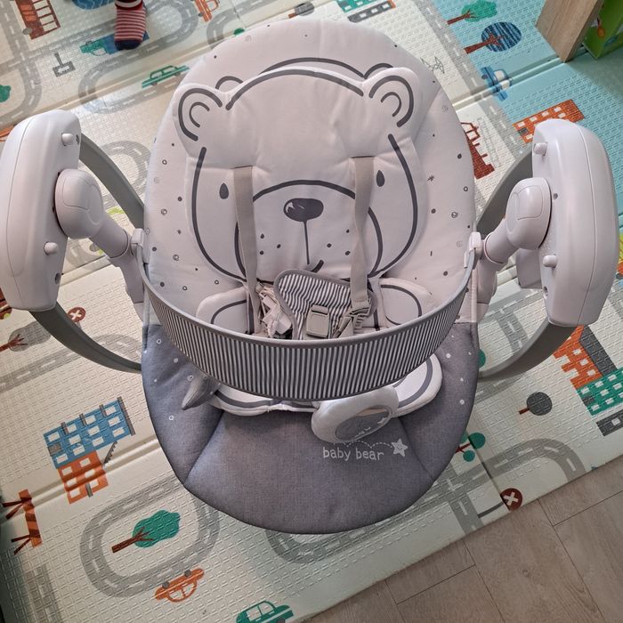 Cam  Bebeluși Leagăn electric cu Muzică Gri pentru Copii