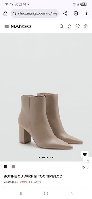 Botine cu toc Mango 37