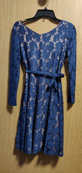 Rochie eleganta dantelă bleumarin XS