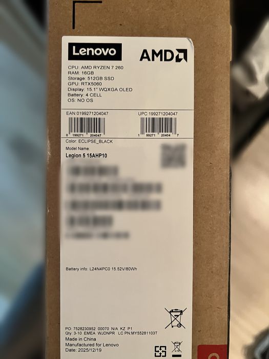 Lenovo legion 5 (RTX 5060/Ryzen7)