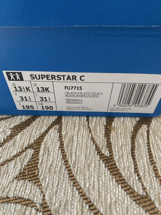 Sneakersi Adidas Originals Superstar ca NOI marime 31-1/2 - 19/20 cm