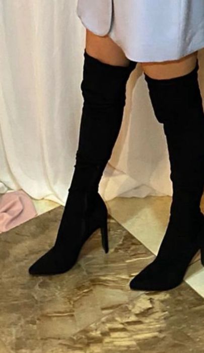 Cizme cu toc peste genunchi