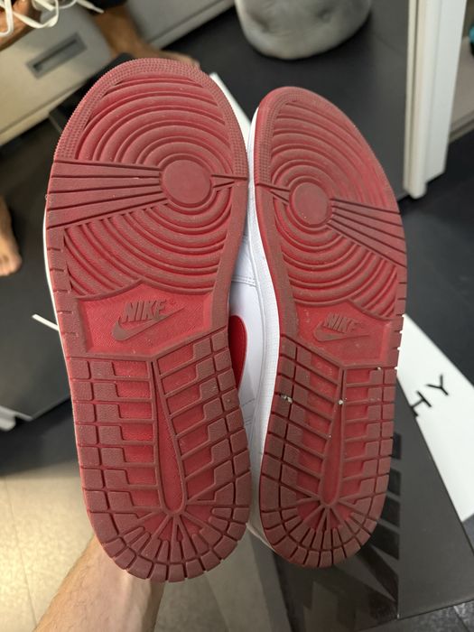 Nike jordan 1 low og white/red размер 44,5