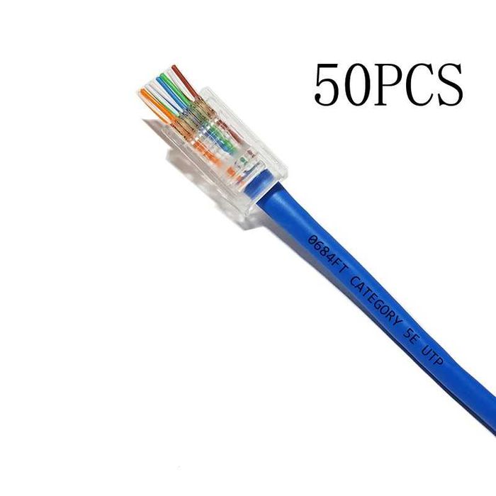 Conector Rj45 cat5E pass through mufa rj45 cat5E 25 buc