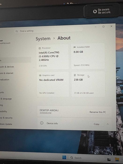 Laptop Lenovo T470