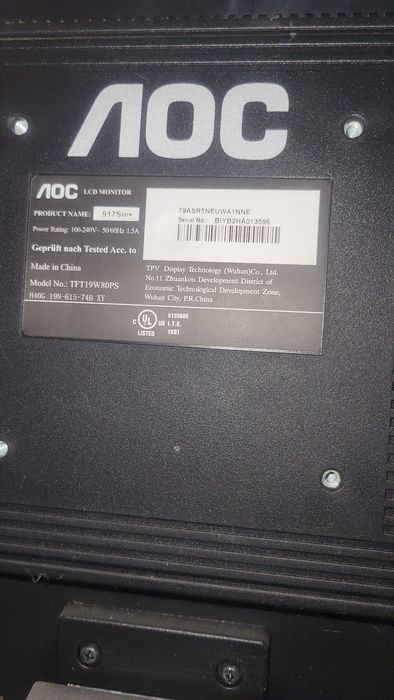 Монитор 19" AOC 917Sw+ (в хорошем состоянии)