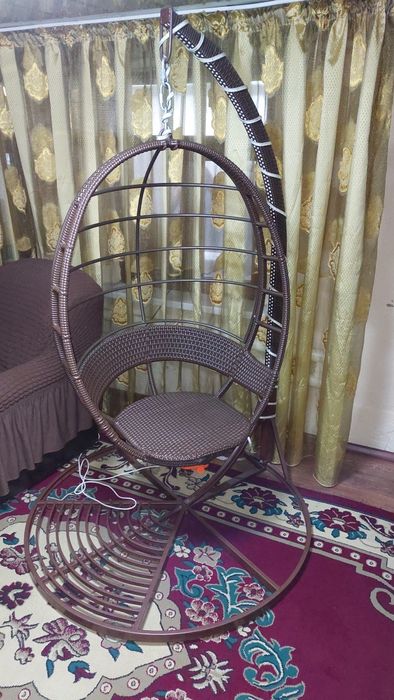 Кресло качеля искусственный ротанг