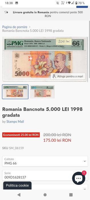 Bagnote vechii de vânzăre.