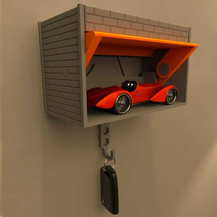Cuier de chei în formă de garaj 3D Hot Wheels
