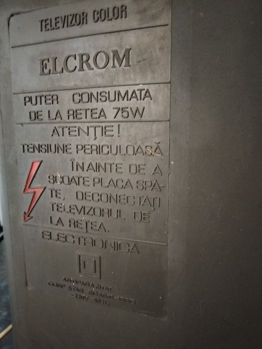 Tv tub cinescop Elcrom anii 87