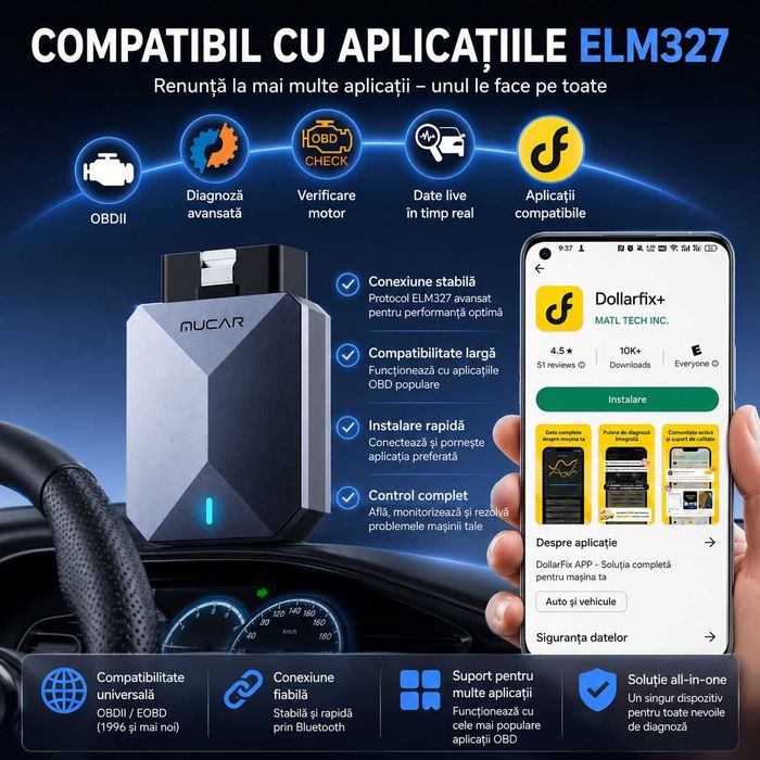 Tester diagnoza auto MUCAR BT200 MAX