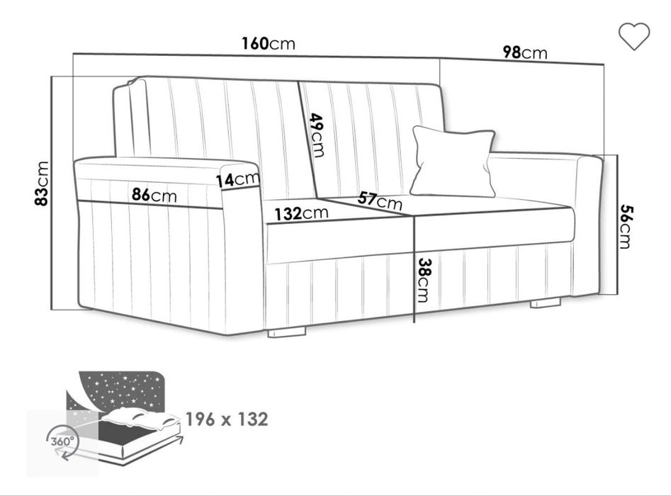 Canapea extensibilă roz - 1500 leis !