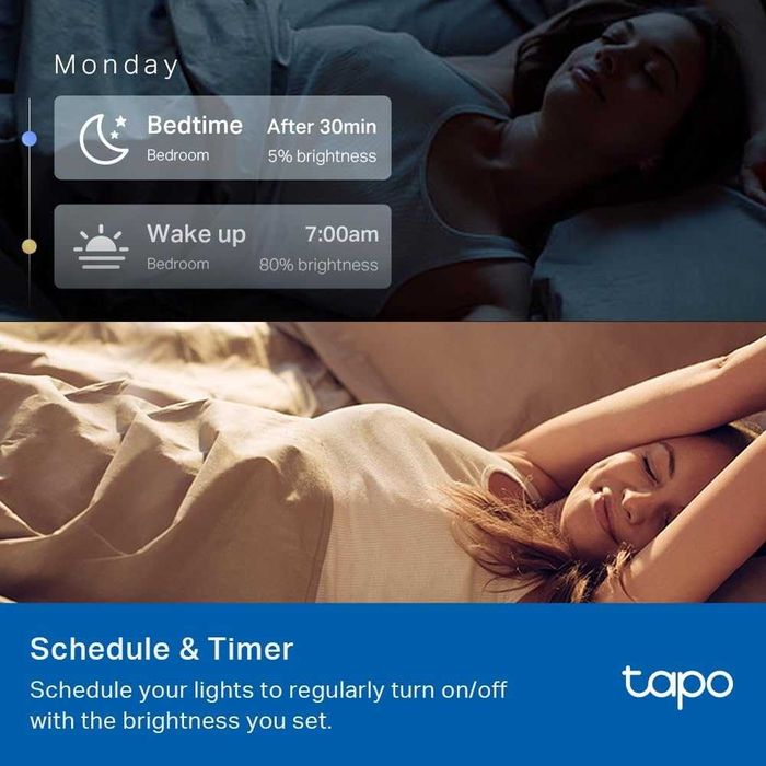Set 2 becuri LED RGB inteligente TP-Link Tapo L530E lumina colorata