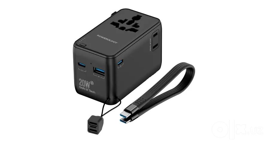 Travel adapter Powerology 45w-20w-75w