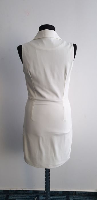 Rochie alba tip sarafan cu franjuri