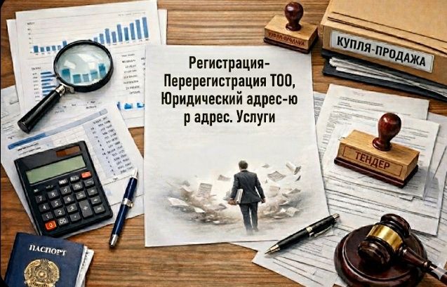 Регистрация-Перерегистрация ТОО ИП, Юридический адрес-юр адрес. Услуги