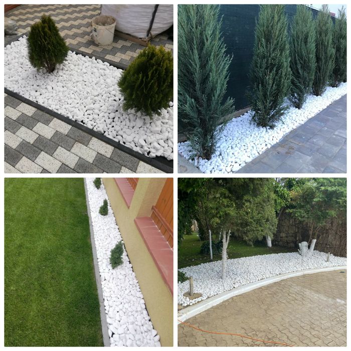 Pietricele gradina piatra thasos rotunda diferite culori amenajari