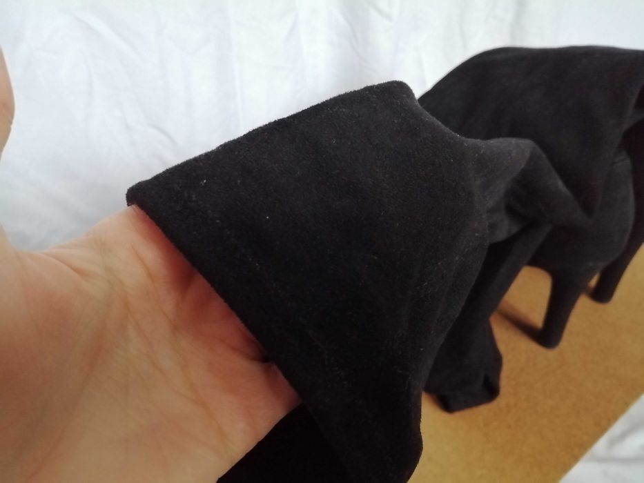 Елегантни дамски ботуши над коляното; с ток и платформа номер 40