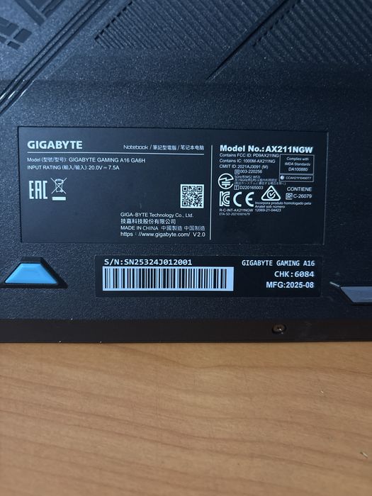 игровой ноутбук Gigabytegaming A16